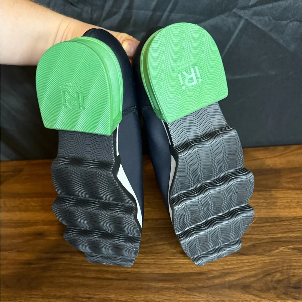 iRi Wes Black and Green Neoprene Slip-On Low Top Fully Vegan Sneakers, Womens 39 - Picture 7 of 8